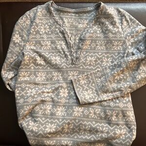 Fleece V-Neck Nightgown Size M